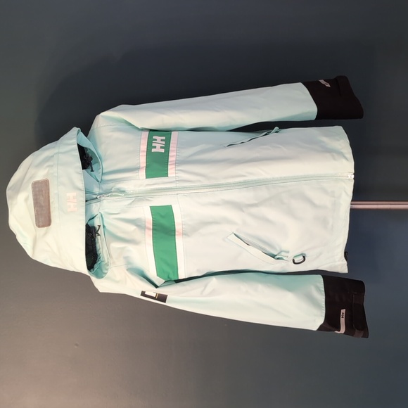 Helly Hansen Light Blue and Green Ski/ Foul Weather Jacket - Picture 1 of 11